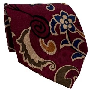 Vintage Pour Monsieur Neck Tie‎ Silk Paisley Floral USA-Made Classic Retro Boho